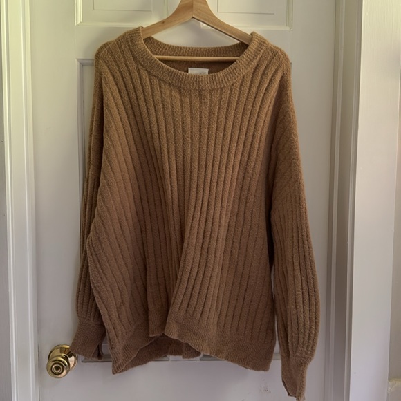 Aerie Cozy Tan Ribbed Sweater - Picture 1 of 5